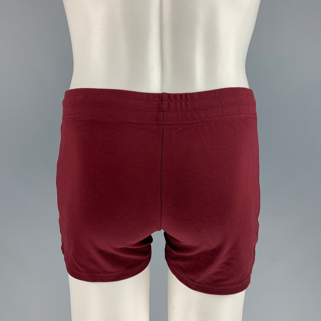 HELSINKI ATHLETICA Size S Burgundy Nylon Blend Drawstring Shorts