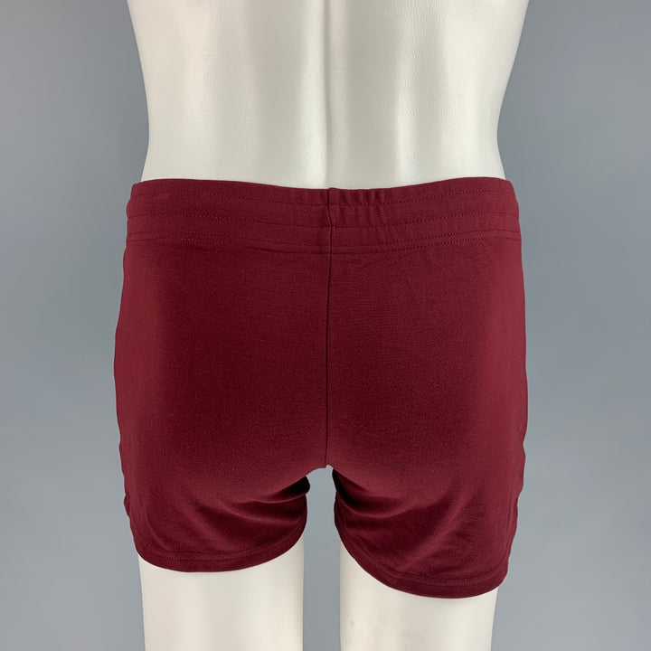 HELSINKI ATHLETICA Size S Burgundy Nylon Blend Drawstring Shorts