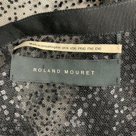 ROLAND MOURET Taille 10 Chemise boutonnée en dentelle mélangée de viscose noire