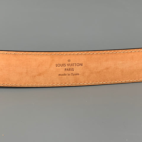 LOUIS VUITTON Size 36 Black Epi Leather Belt