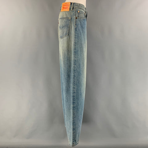 JUNYA WATANABE- LEVI'S Size S Light Blue Denim Washed Wide Leg Jeans