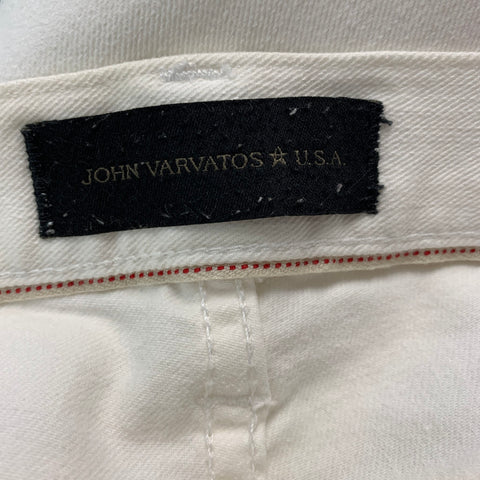 JOHN VARVATOS * U.S.A. Size 30 Off White Cotton Polyester Jeans