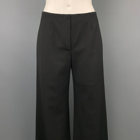 PIAZZA SEMPIONE Marilyn Taille 6 Pantalon habillé en laine noire à jambes larges