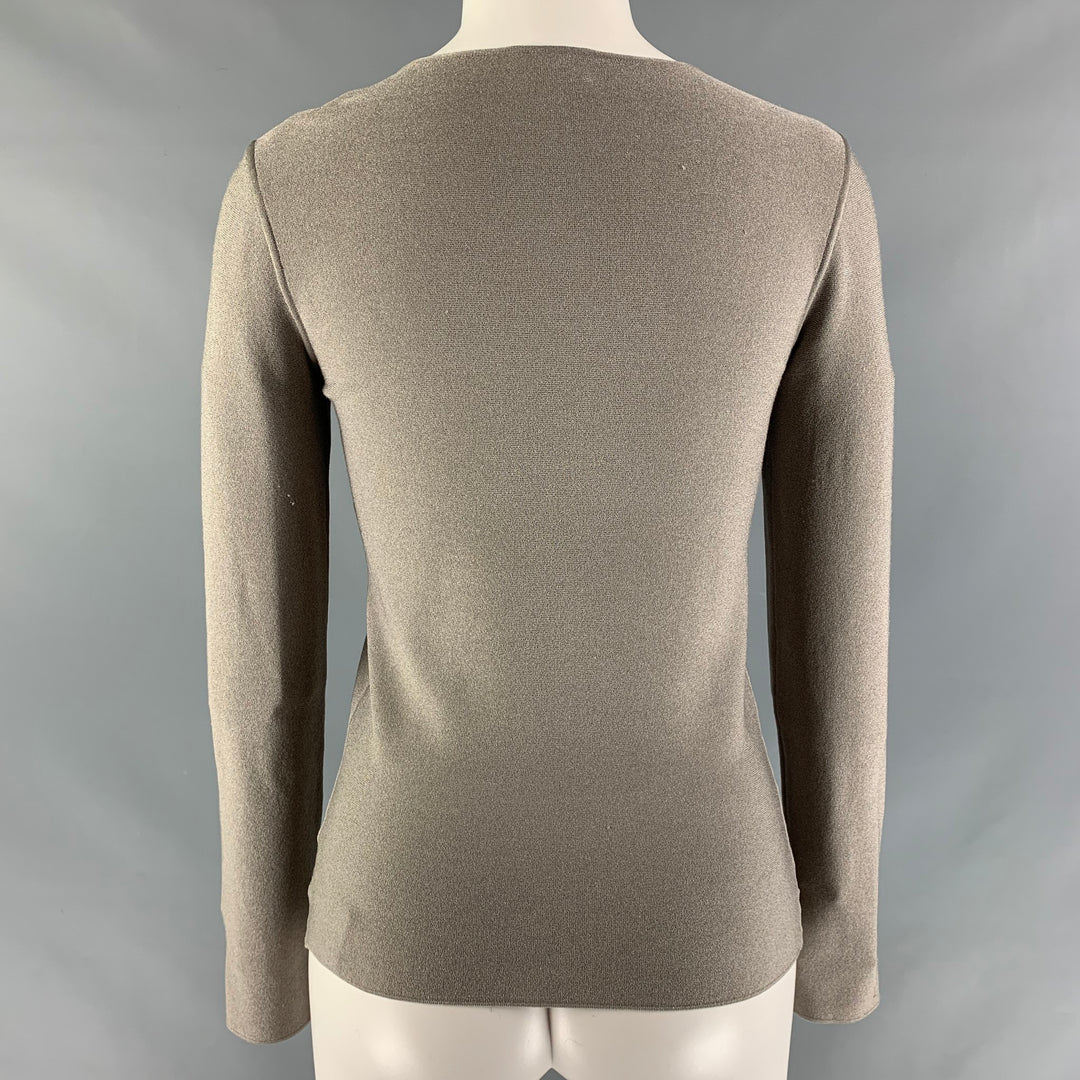 GIORGIO ARMANI Size 6 Grey Polyester &  Viscose Solid Pullover
