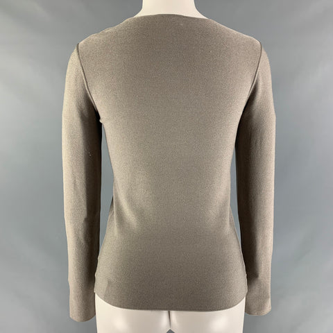 GIORGIO ARMANI Talla 6 Jersey liso de poliéster y viscosa gris