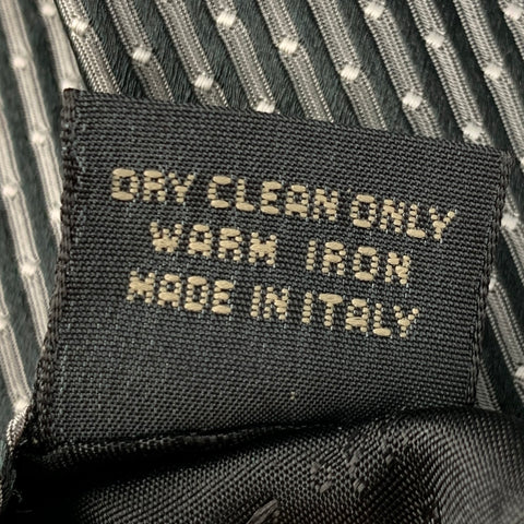 ERMENEGILDO ZEGNA Silver Pattern Silk Tie