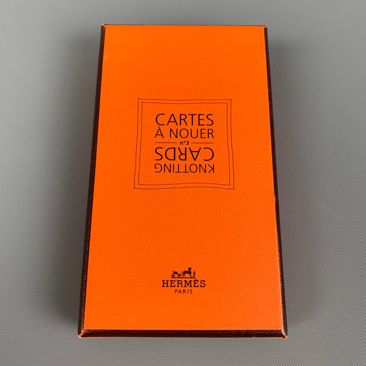 HERMES Orange Print Knotting Cards