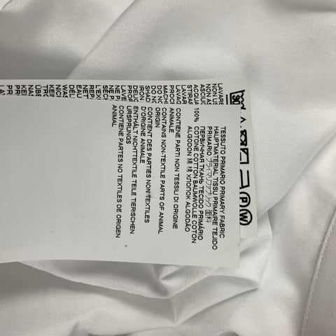 DSQUARED2 Size S White Cotton Hidden Placket Long Sleeve Shirt