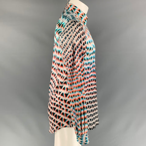 PAUL SMITH Size S Blue & Orange Print Cotton Button Up Long Sleeve Shirt