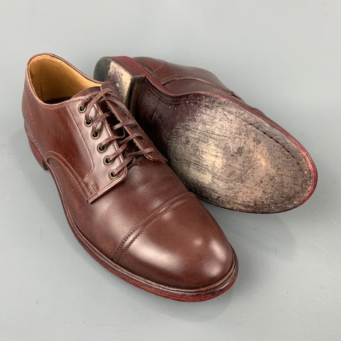 PAUL SMITH Taille 9 Cuir bordeaux massif Cap Toe Lace Up