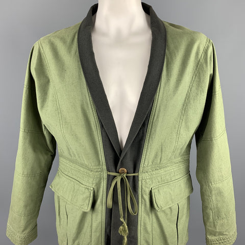 SASQUATCHfabrix Size XL Olive Cotton Shawl Collar Jacket