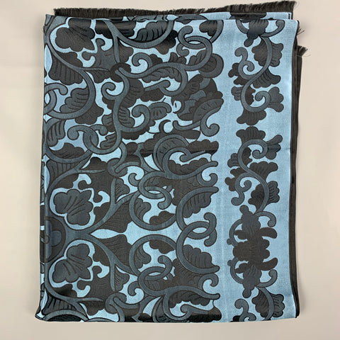 LOUIS VUITTON Blue Black Jacquard Silk Scarf