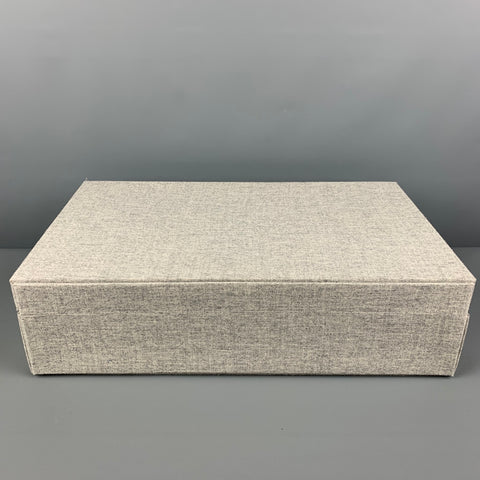 BRUNELLO CUCINELLI Grey Heather Cashmere Tie & Pocket Square Case