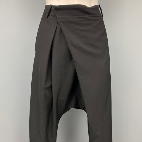 NOIR KEI NINOMIYA pour COMME des GARCONS Taille S Pantalon habillé en laine noire