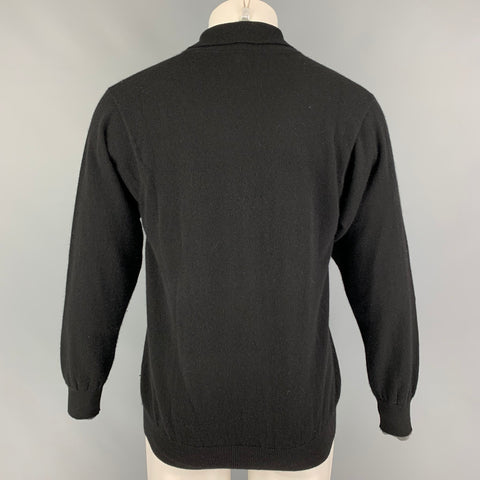 PAUL SMITH Talla M Jersey negro con cuello extendido de lana merino