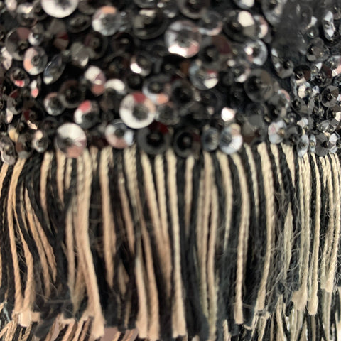 LUCIEN PELLAT-FINET Size M Black Silver Viscose Rhinestones Casual Top