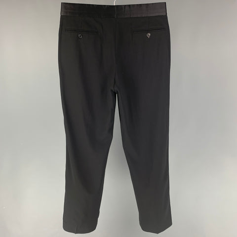 GIORGIO ARMANI Size 32 Black Wool Tuxedo Dress Pants