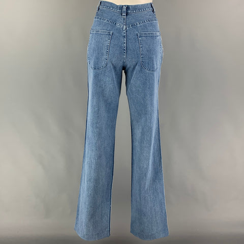 A.P.C. Size 27 Blue Cotton Polyurethane Wide Leg Jeans