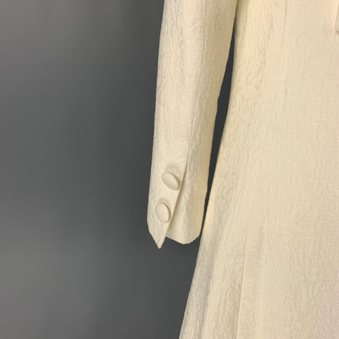 Vintage CHLOE Size 4 Cream Acetate Textured A-Line Coat