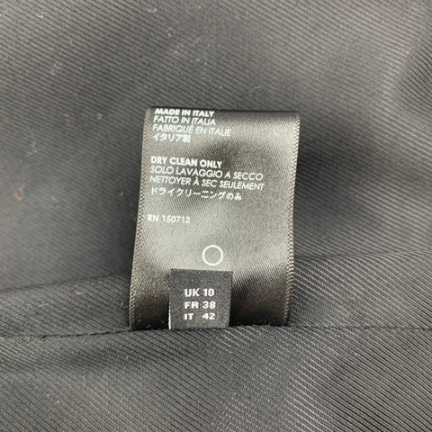 AMIRI Taille M Manteau à patte cachée en tweed mélangé de polyester noir