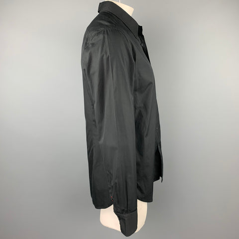 PS by PAUL SMITH Size XL Black Embroidery Cotton Button Up Long Sleeve Shirt