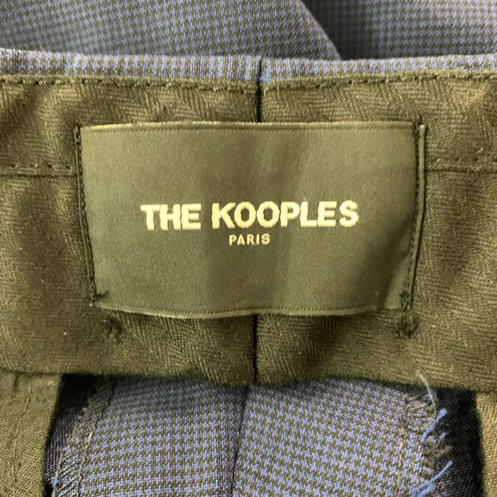 THE KOOPLES Size 38 Navy Houndstooth Wool Single Breasted Suit
