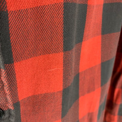 RRL by RALPH LAUREN Size L Red Black Buffalo Plaid Cotton Long Sleeve Shirt