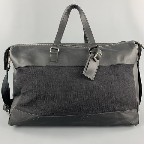 ERMENEGILDO ZEGNA Sac week-end en toile noire unie