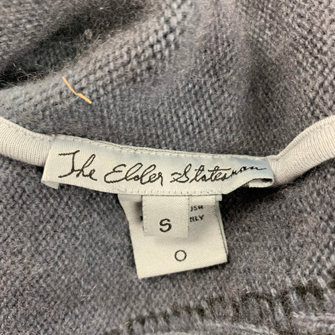 THE ELDER STATESMAN Size S Blue Gray Intarsia Tie Dye Palm Tree Cashmere Crew-Neck Sweater