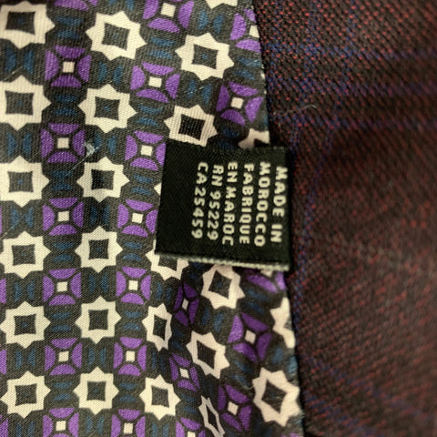 TED BAKER Size 40 Plaid Wool Buttoned Brown Purple Vest