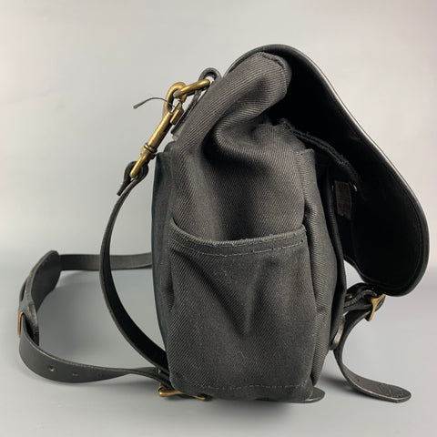 FILSON Black Mixed Fabrics Leather Canvas Messenger Bag