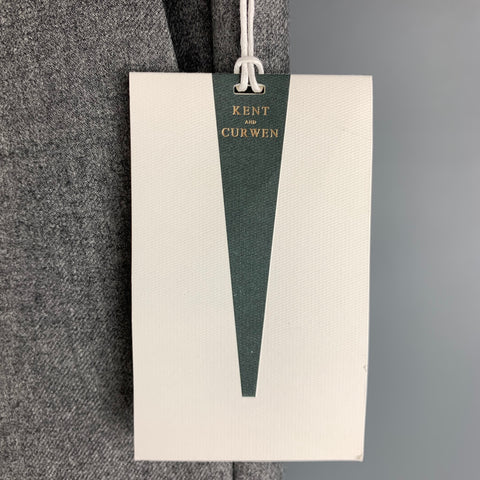 KENT et CURWEN Taille 38 Pantalon habillé en laine gris chiné avec braguette zippée
