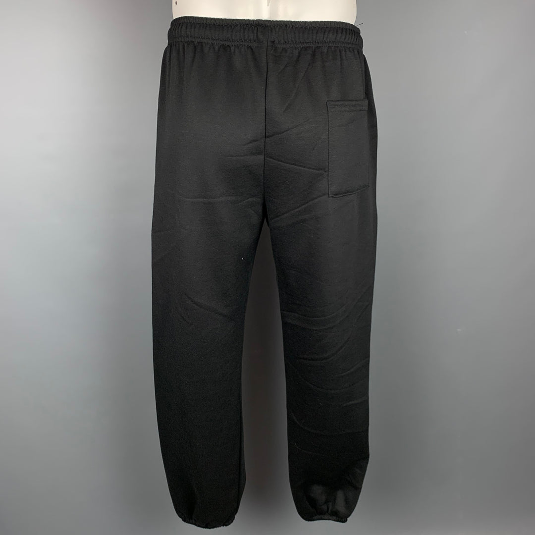 MARK McNAIRY Size L Black & Yellow Print Cotton Sweatpants