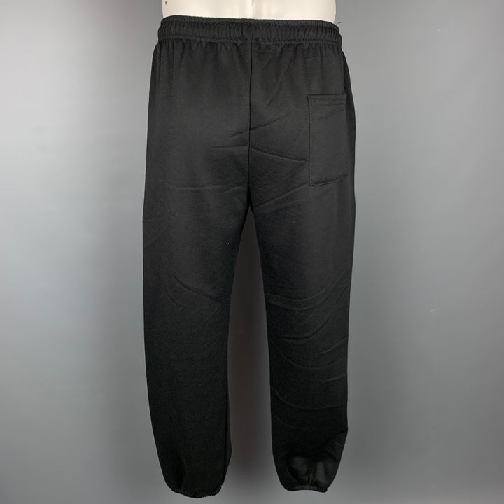 MARK McNAIRY Size L Black & Yellow Print Cotton Sweatpants