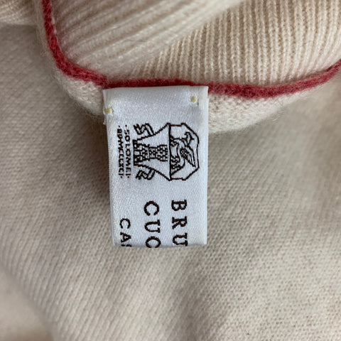 BRUNELLO CUCINELLI Size M Cream Cashmere Turtleneck Pullover