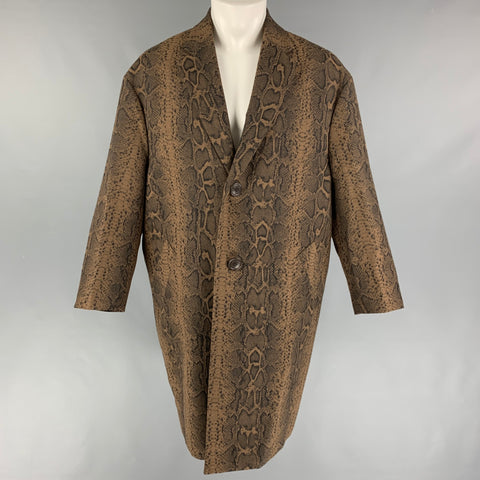 MISTER GENTLE MAN Fall 2019 Size S Brown Black Snake Print Acrylic Blend Coat