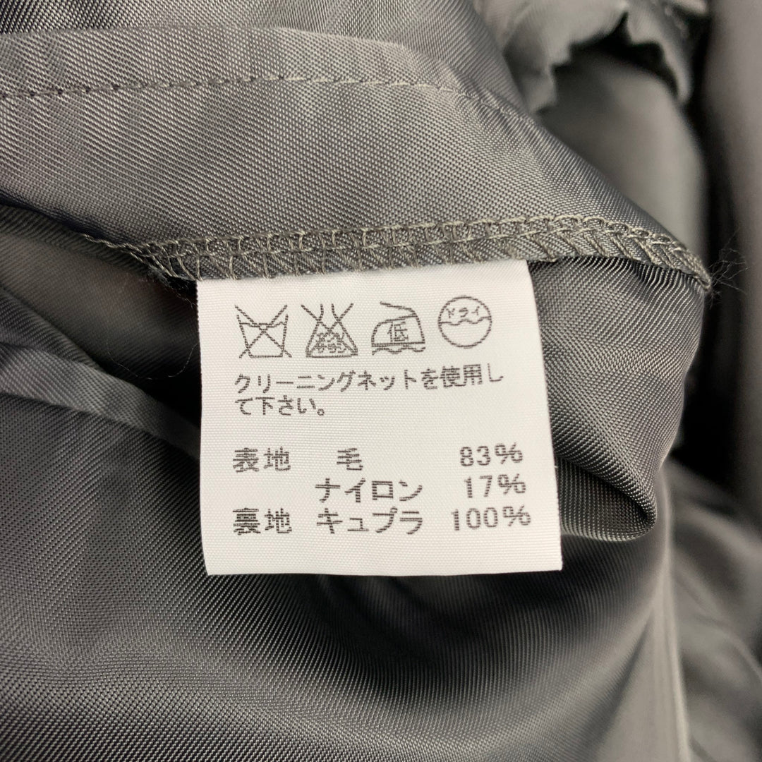 ISSEY MIYAKE Talla 44 Abrigo deportivo con solapa de muesca texturizada en blanco y negro