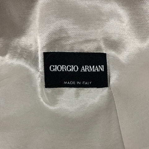 GIORGIO ARMANI Size 38 Black Herringbone Velvet Hidden Buttons Vest