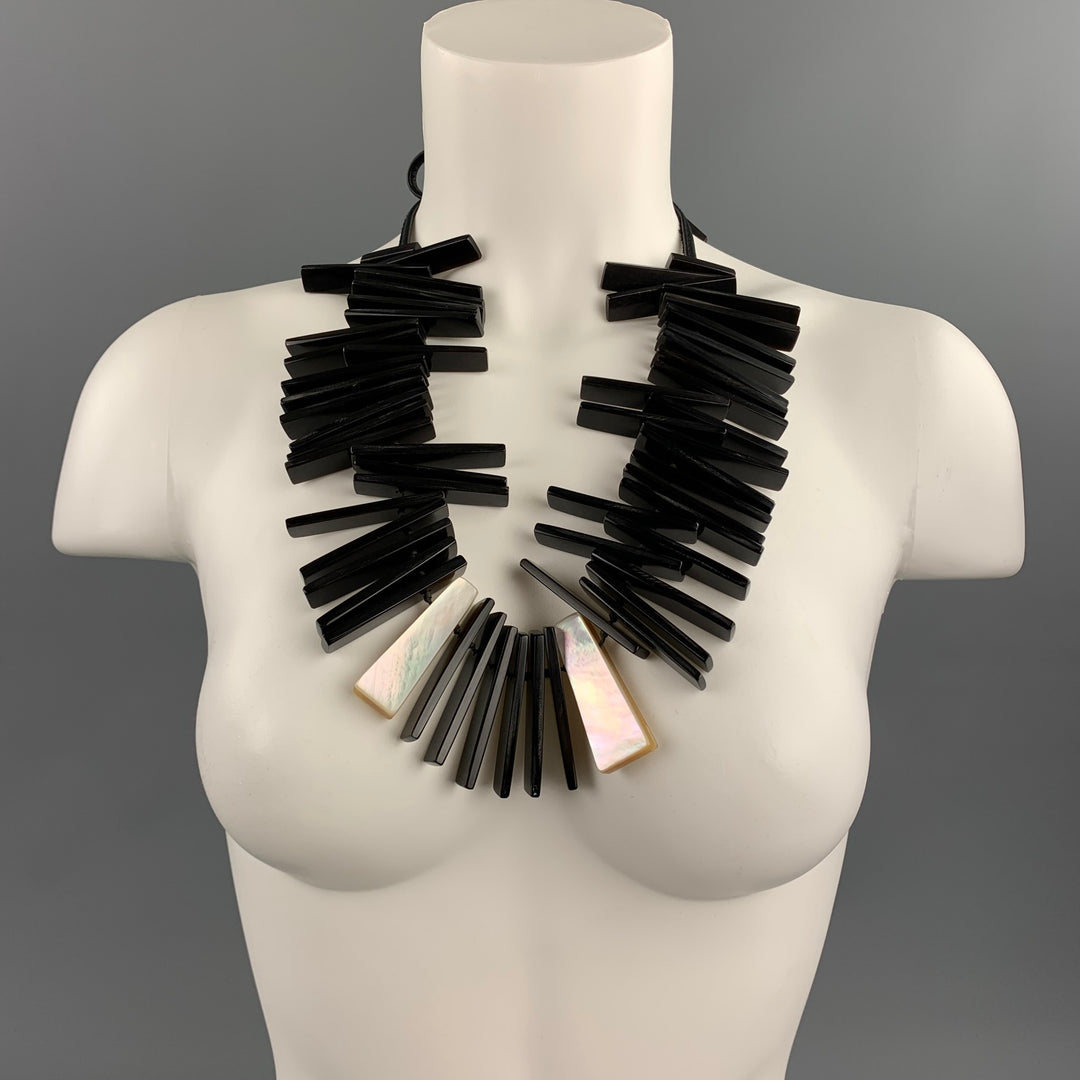 MONI Black Mixed Materials Necklace