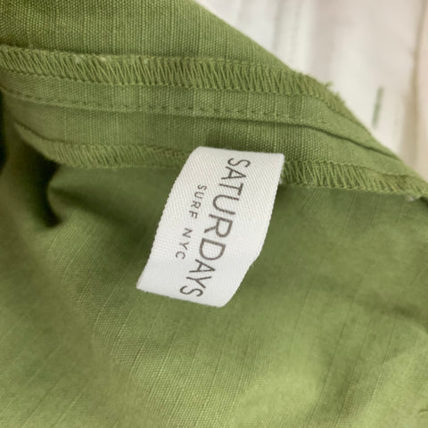 SATURDAYS NYC Size 28 Green Olive Cotton Large Pockets Shorts