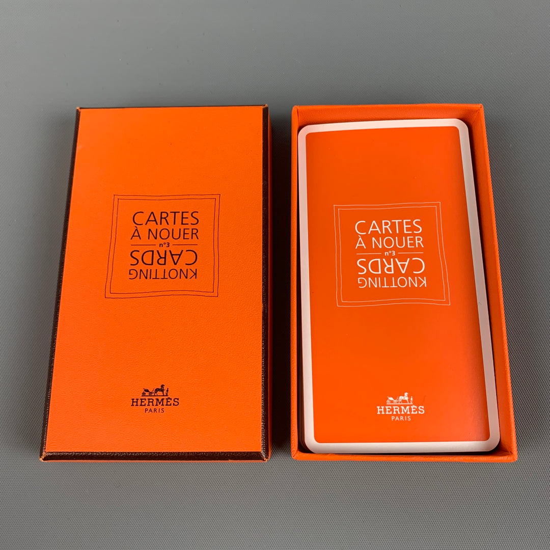 HERMES Orange Print Knotting Cards
