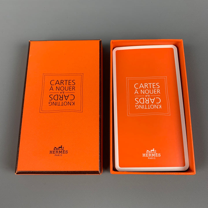 HERMES Orange Print Knotting Cards