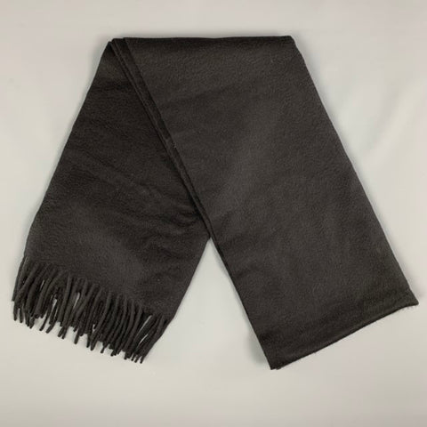LORO PIANA Black Cashmere Fringe Scarf