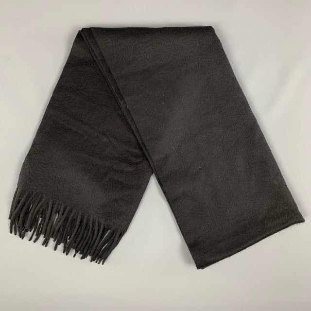 LORO PIANA Black Cashmere Fringe Scarf