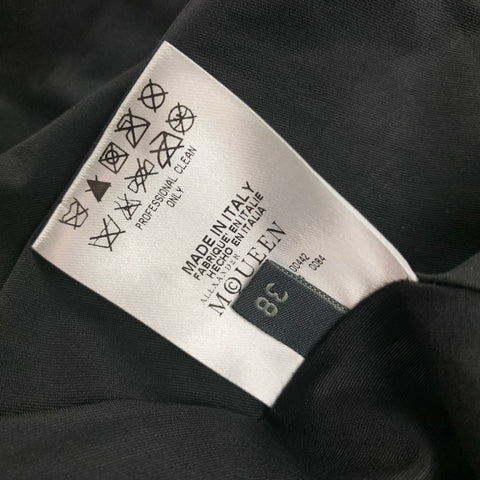 ALEXANDER MCQUEEN Talla 2 Vestido de manga larga jaspeado de viscosa blanca verde oscuro