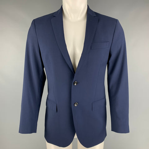 CAROLINA HERRERA Taille 38 Manteau de sport à simple boutonnage en laine vierge marine
