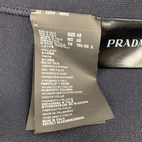 PRADA Size 38 Navy Wool Notch Lapel Sport Coat