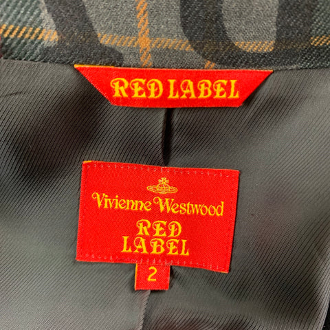 VIVIENNE WESTWOOD RED LABEL Talla 2 Chaqueta a cuadros con estampado gris y rojo