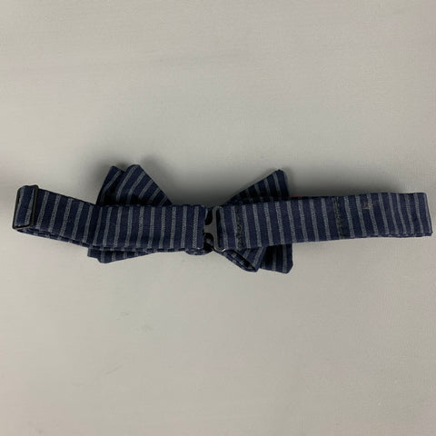 BLADE+BLUE Navy Blue Stripe Cotton Bow Tie