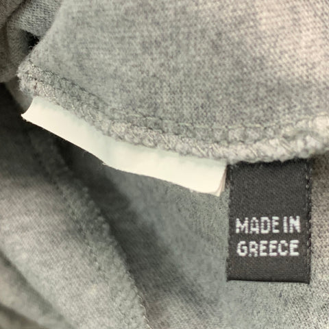 EMPORIO ARMANI Taille L Pull double couche en polyamide gris noir